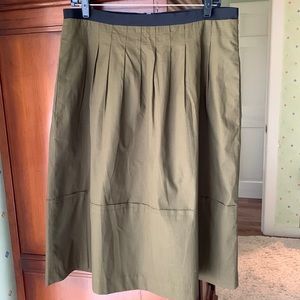 Madewell Olive Green Pleated Skirt
